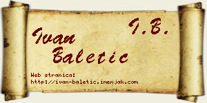 Ivan Baletić vizit kartica